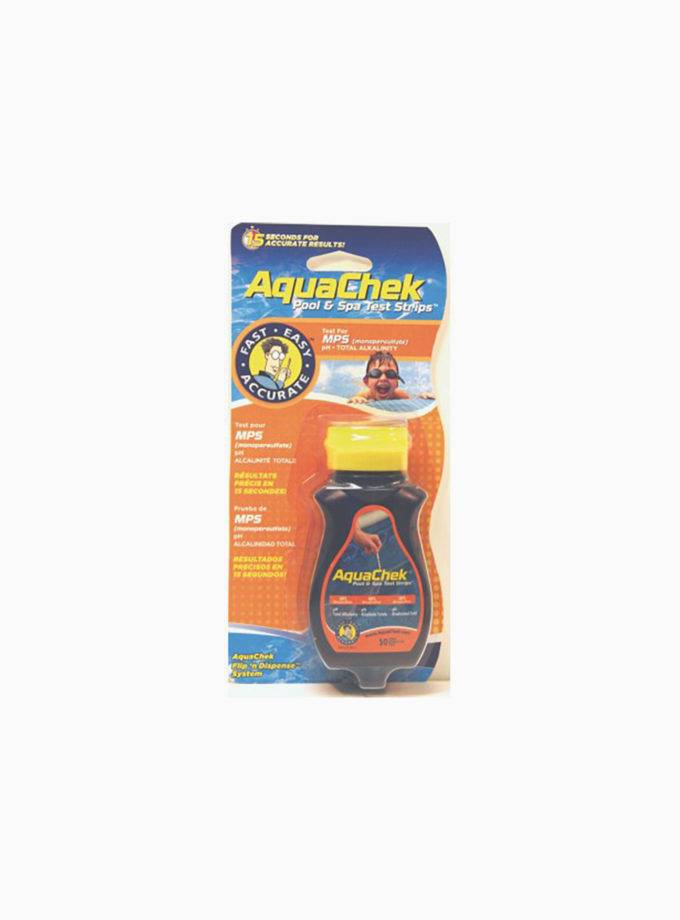 Bandelettes d'analyse Aquachek orange (3 en 1) : Oxygène actif, pH, alcalinité