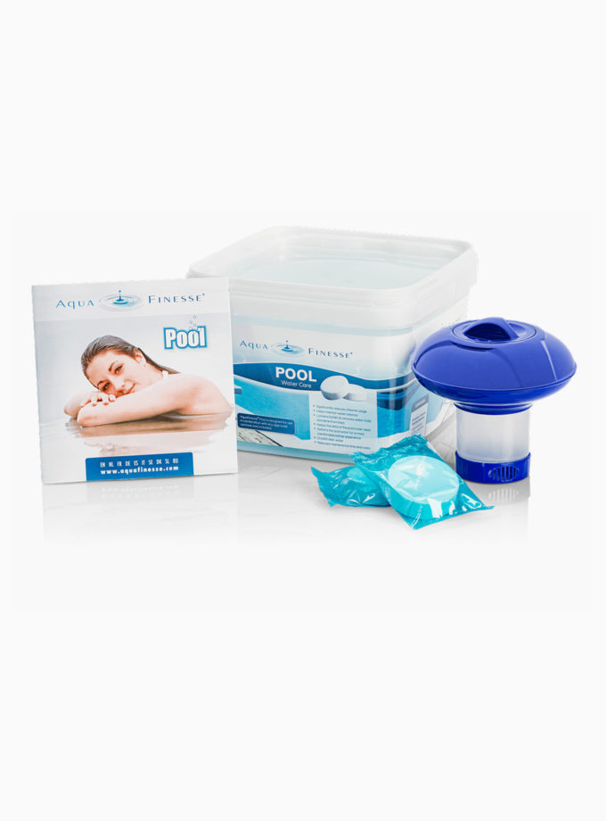 kit de traitement Aquafinesse pour piscine (30 tabelttes de chlore de 53g + 1 diffuseur flottant)