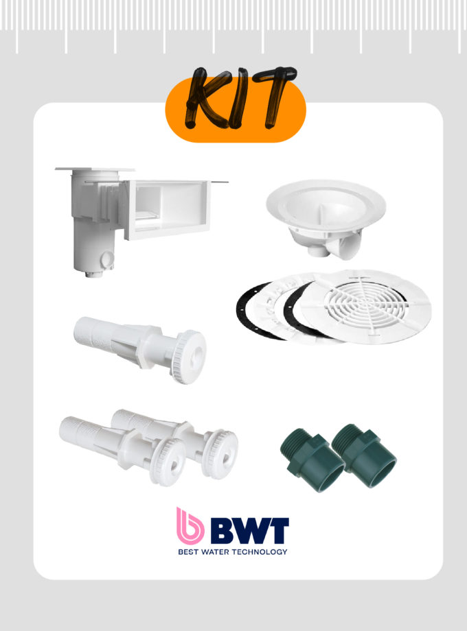 Kit de pièces à sceller BWT pour piscine béton jusqu’à 7,00×3,50m