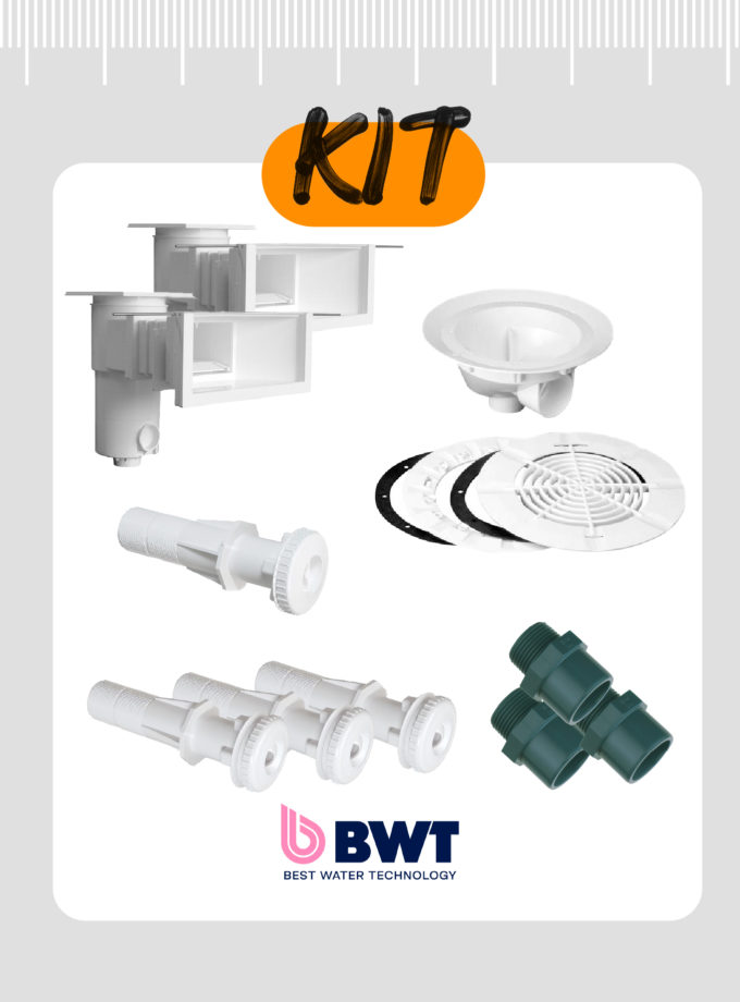 Kit de pièces à sceller BWT pour piscine béton de 8,00×4,00m à 9,00×4,00m