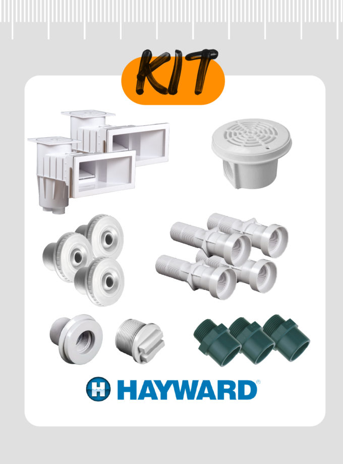 Kit de pièces à sceller Hayward pour piscine béton de 8,00×4,00m à 9,00×4,00m